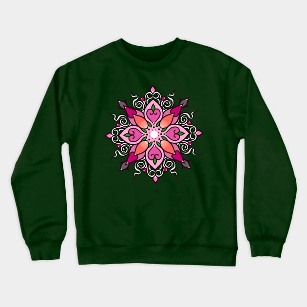 Mandala, pink Crewneck Sweatshirt by Huldra Tattoo